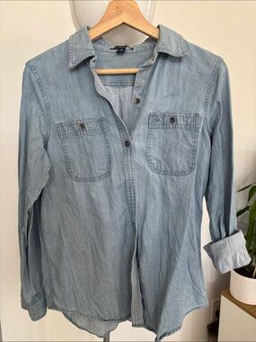 Chaps Light Blue Denim Button-Down Shirt